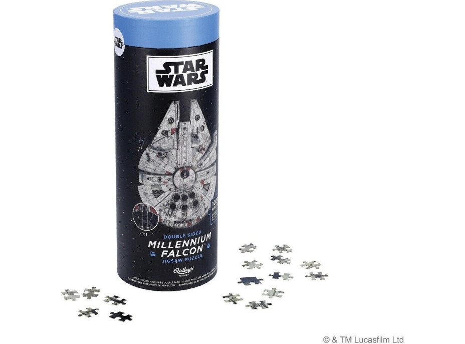 RIDLEY&#39;S GAMES Obojstranné tvarové puzzle Star Wars: Millennium Falcon 1000 dielikov