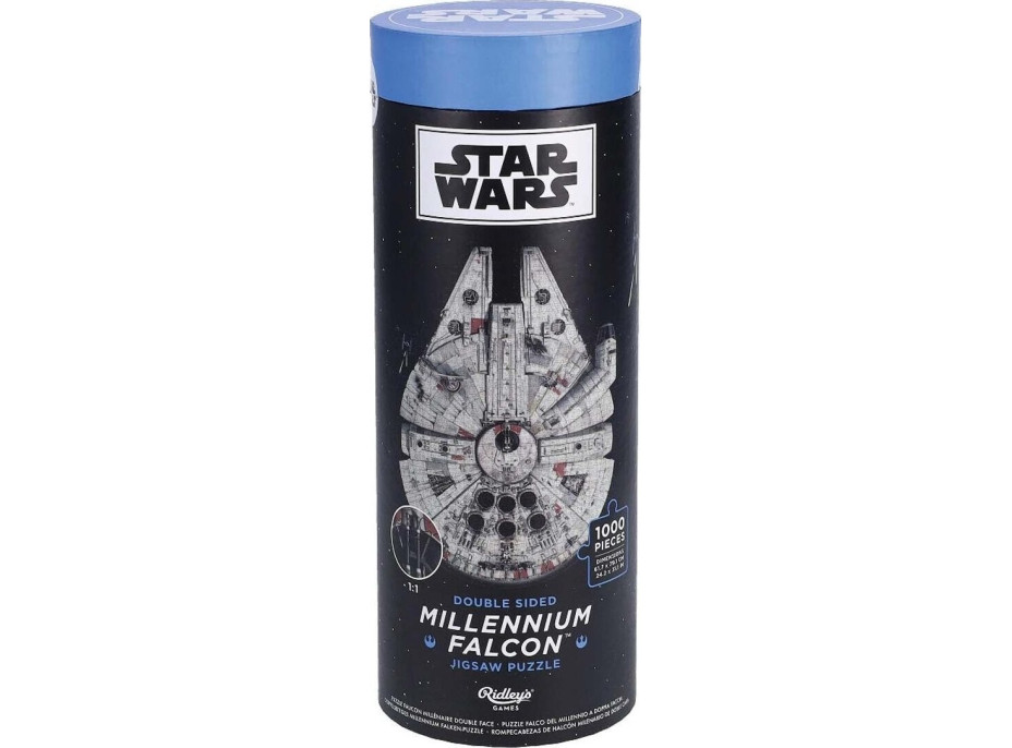 RIDLEY&#39;S GAMES Obojstranné tvarové puzzle Star Wars: Millennium Falcon 1000 dielikov