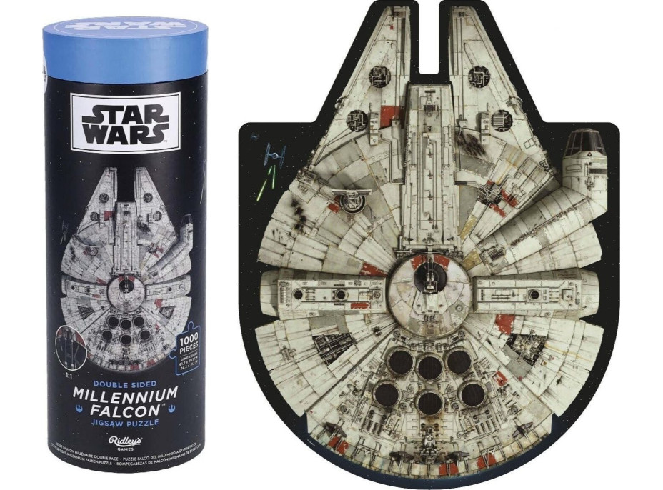 RIDLEY&#39;S GAMES Obojstranné tvarové puzzle Star Wars: Millennium Falcon 1000 dielikov