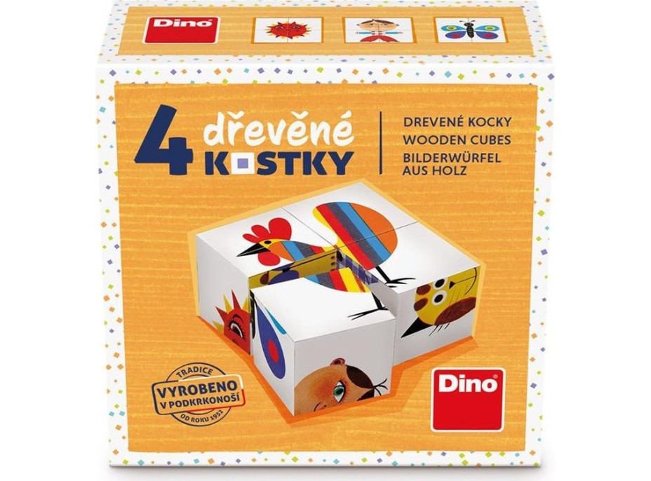 DINO Obrázkové kocky Kohút, 4 kocky