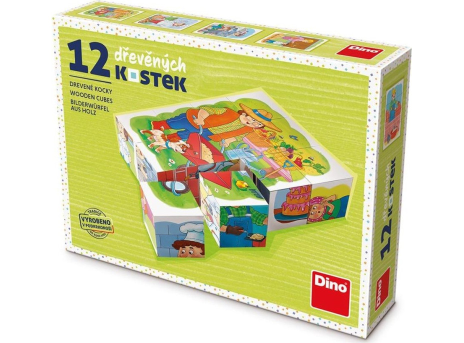 DINO Obrázkové kocky Povolanie, 12 kociek