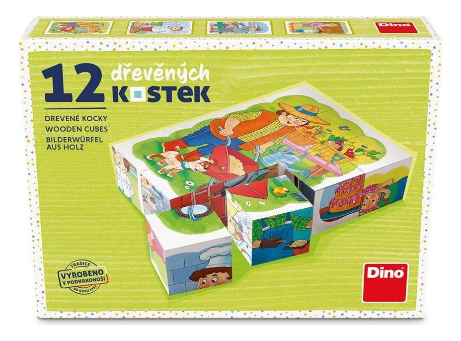DINO Obrázkové kocky Povolanie, 12 kociek
