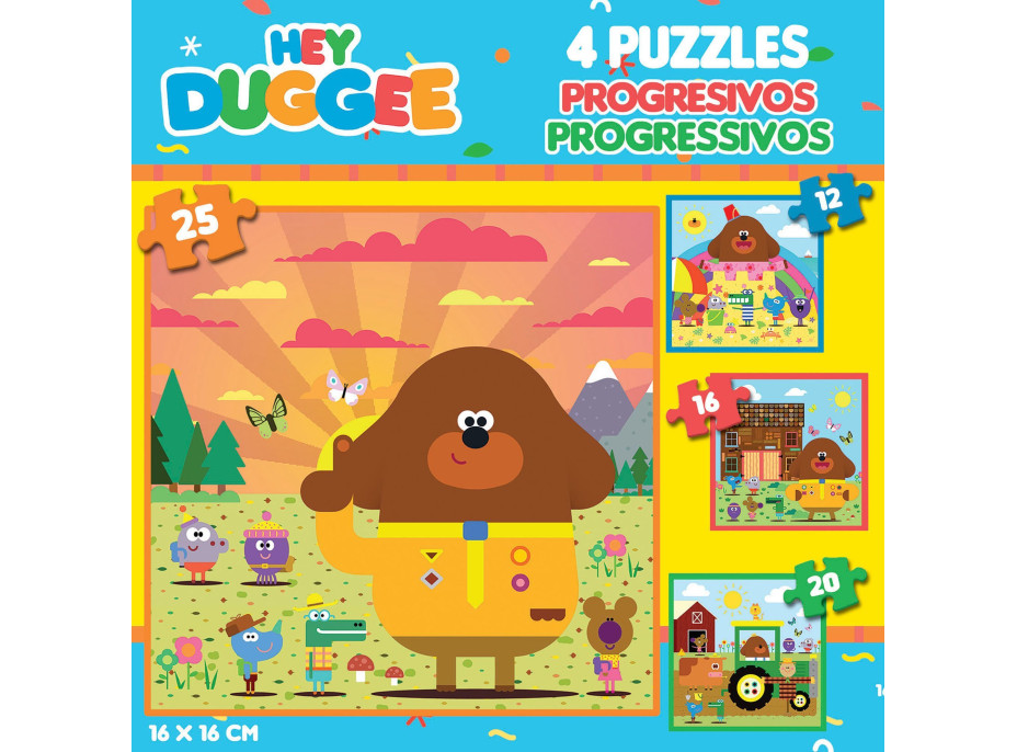 EDUCA Puzzle Hey Duggee 4v1 (12,16,20,25 dielikov)