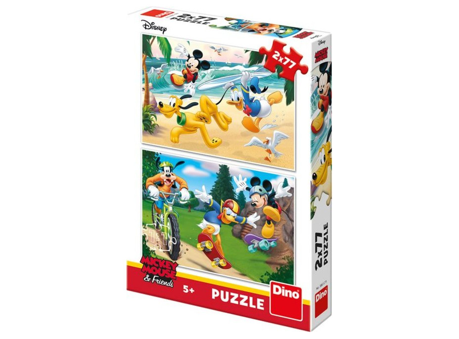 DINO Puzzle Mickey športuje 2x77 dielikov