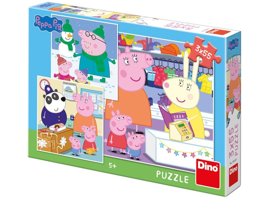 DINO Puzzle Prasiatko Peppa 3x55 dielikov