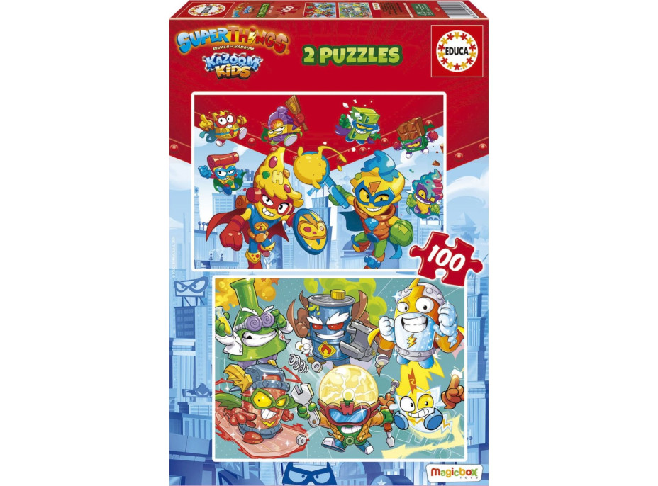 EDUCA Puzzle Superthings 2x100 dielikov