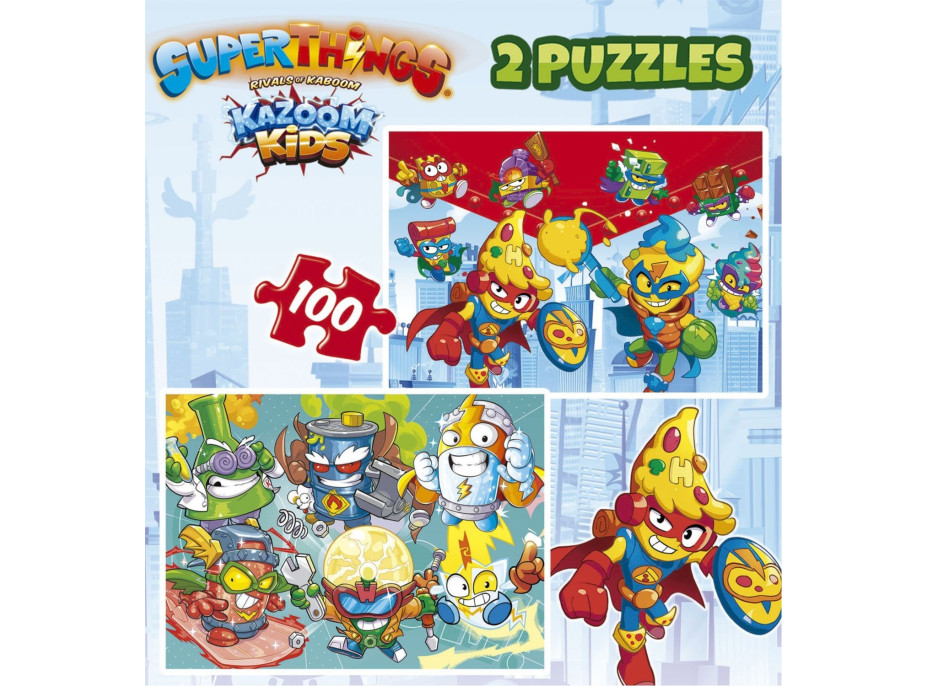 EDUCA Puzzle Superthings 2x100 dielikov