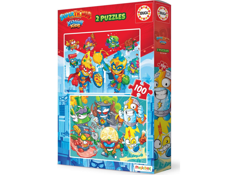 EDUCA Puzzle Superthings 2x100 dielikov