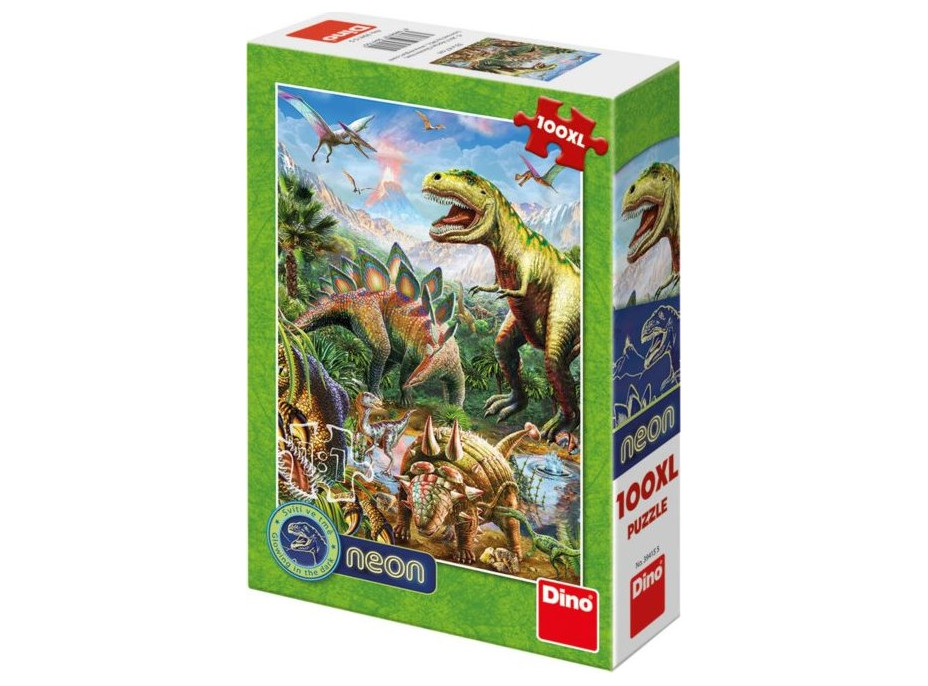 Svietiace puzzle Svet dinosaurov XL 100 dielikov