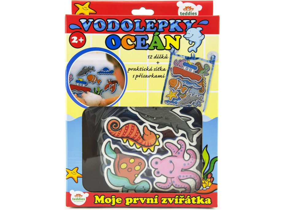 TEDDIES Vodolepky Moje prvé zvieratká: Oceán 12 ks + sieťka