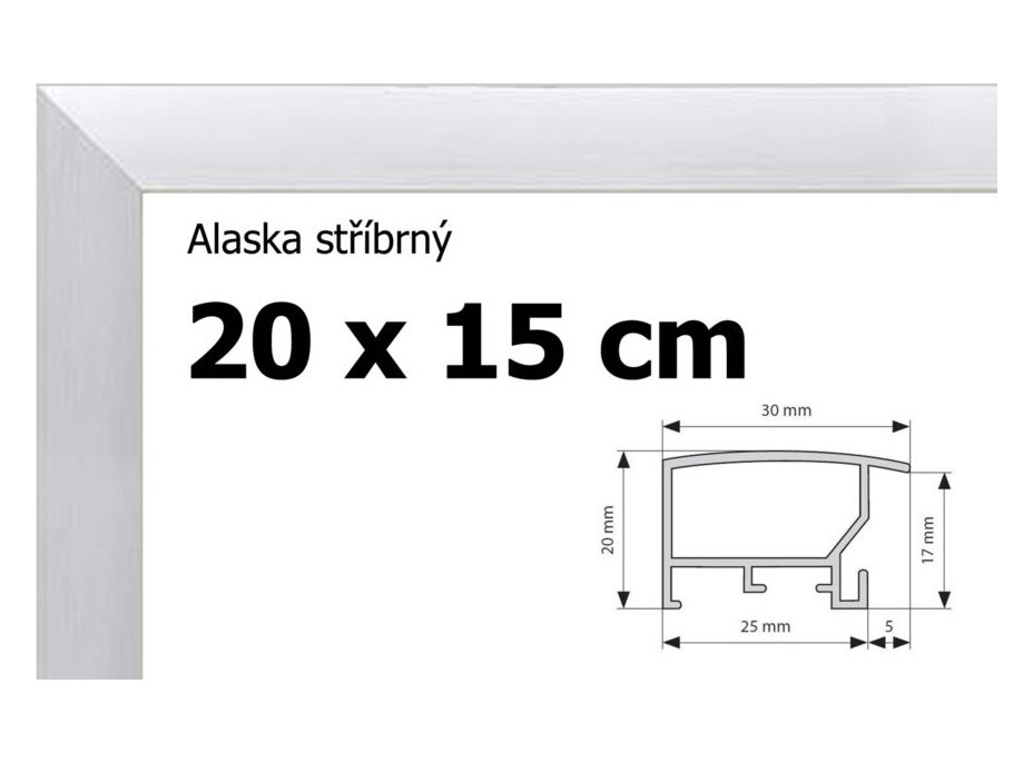 BFHM Alaska hliníkový rám 20x15cm - strieborný