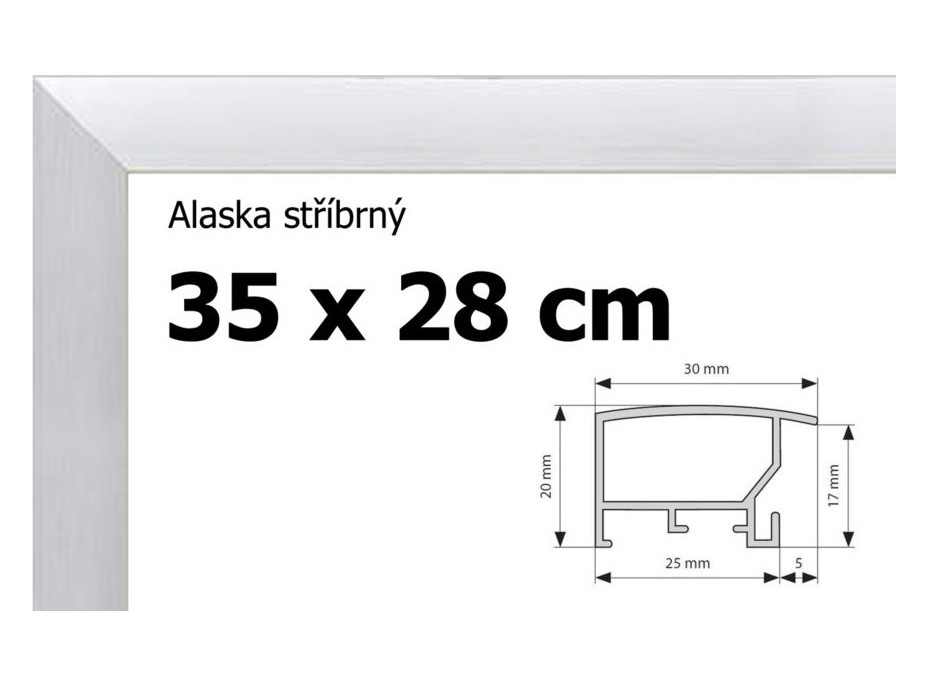 BFHM Alaska hliníkový rám 35x28cm - strieborný