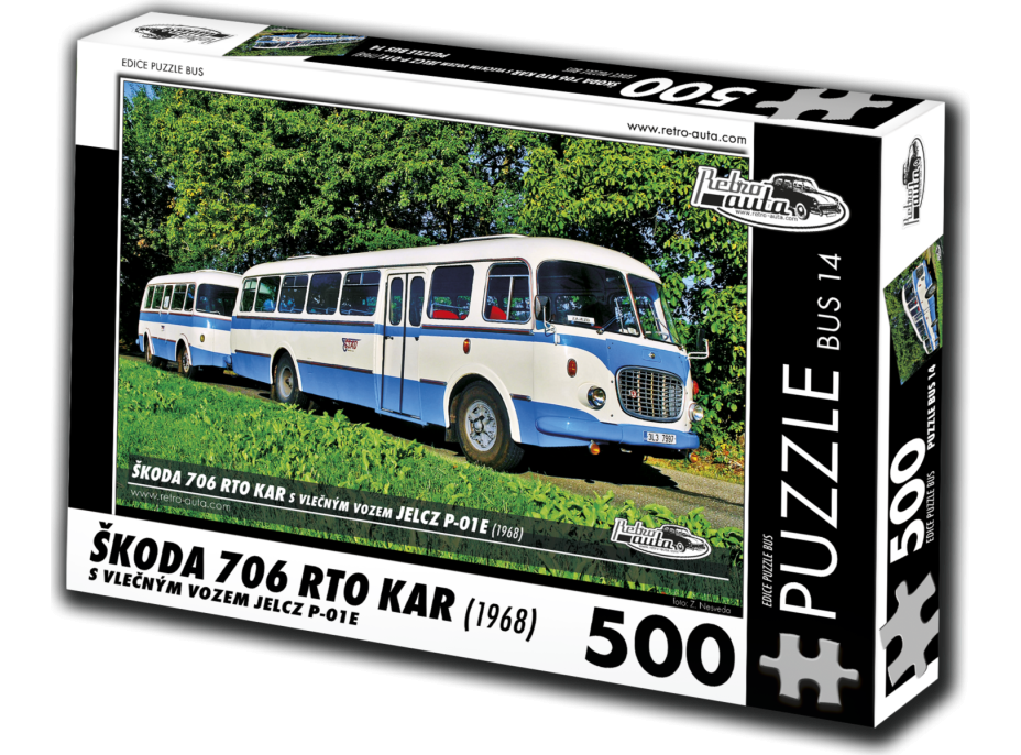 RETRO-AUTA Puzzle BUS č. 14 Škoda 706 RTO KAR (1968) 500 dielikov