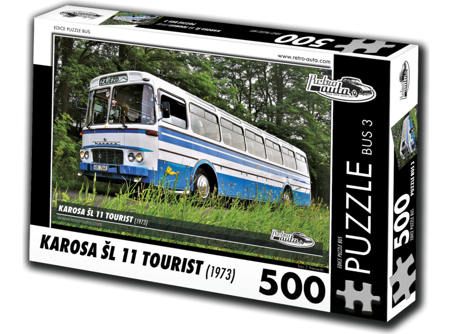 RETRO-AUTA Puzzle BUS č. 3 Karosa ŠL 11 TOURIST (1973) 500 dielikov