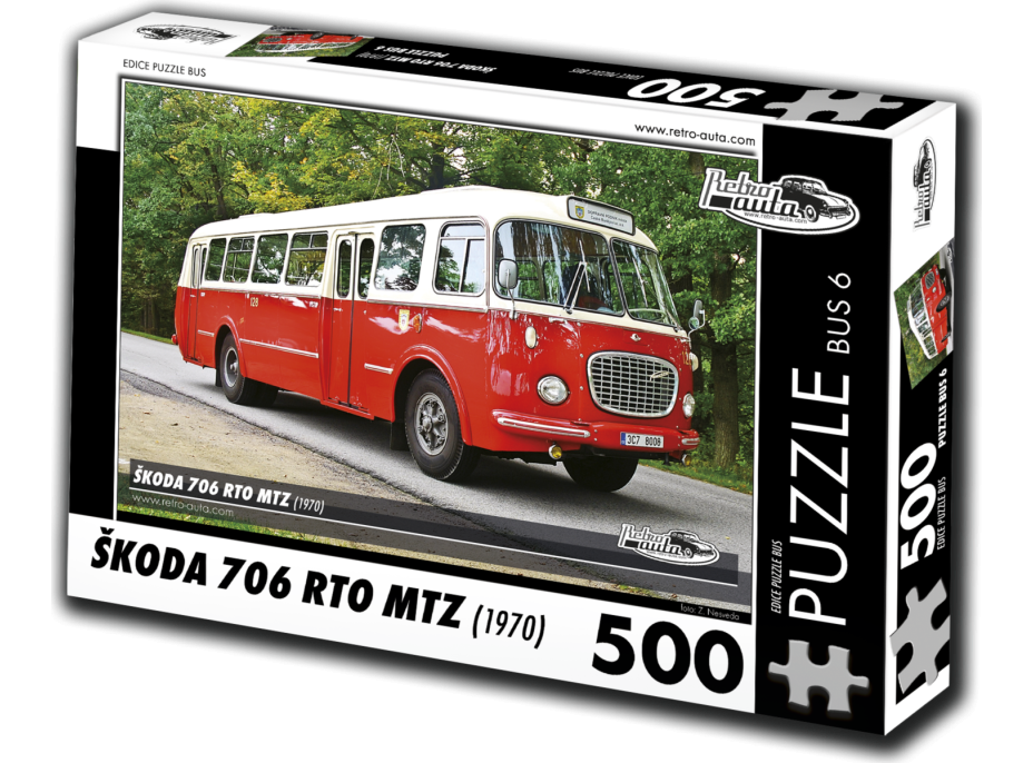 RETRO-AUTA Puzzle BUS č. 6 Škoda 706 RTO MTZ (1970) 500 dielikov