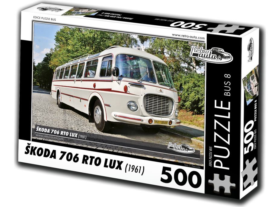 RETRO-AUTA Puzzle BUS č. 8 Škoda 706 RTO LUX (1961) 500 dielikov