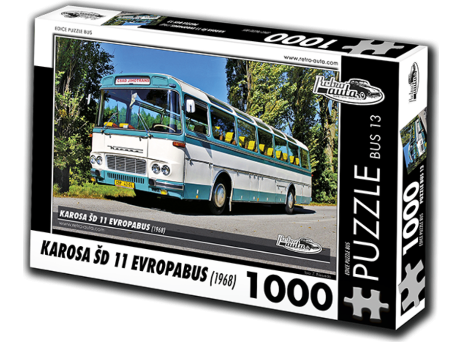 RETRO-AUTA Puzzle BUS č.13 KAROSA ŠD 11 Európabus (1968) 1000 dielikov