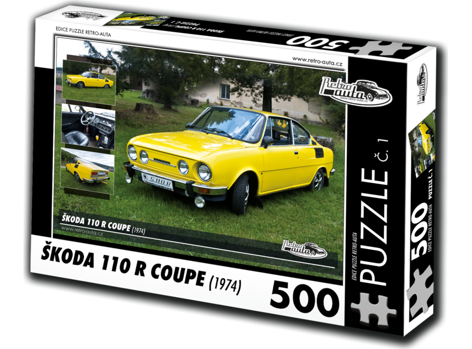 RETRO-AUTA Puzzle č. 1 Škoda 110 R Coupe (1974) 500 dielikov