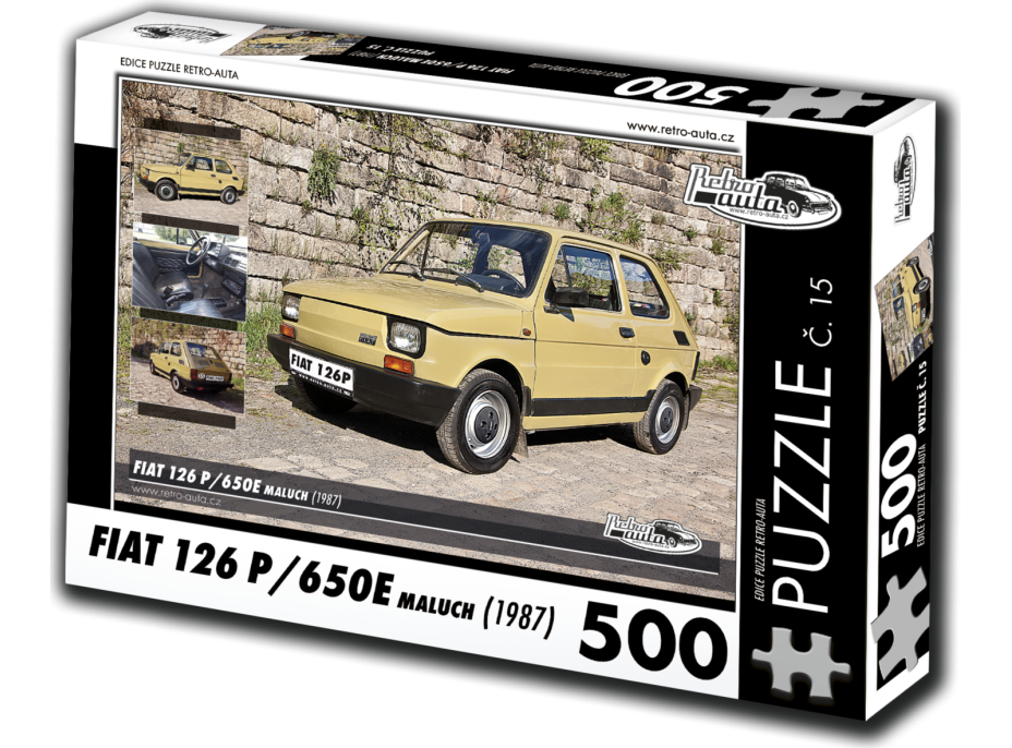 RETRO-AUTA Puzzle č. 15 Fiat 126 P,650E Maluch (1987) 500 dielikov