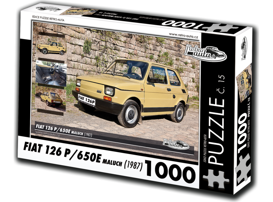 RETRO-AUTA Puzzle č. 15 Fiat 126P, 650E malúch (1983) 1000 dielikov