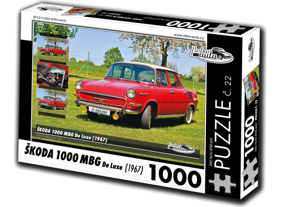 RETRO-AUTA Puzzle č. 22 Škoda 1000 MBG De Luxe (1967) 1000 dielikov