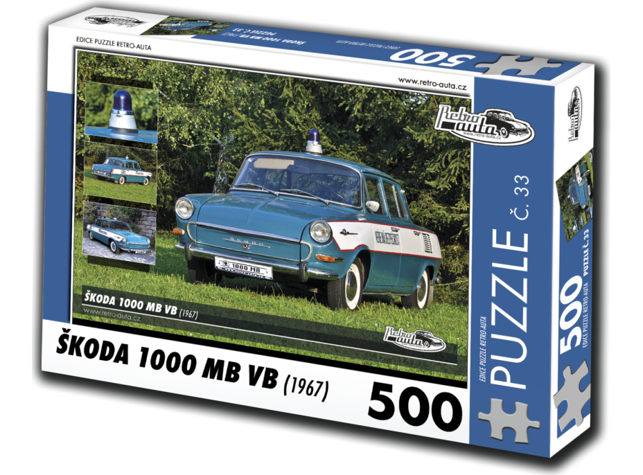 RETRO-AUTA Puzzle č. 33 Škoda 1000 MB VB (1967) 500 dielikov