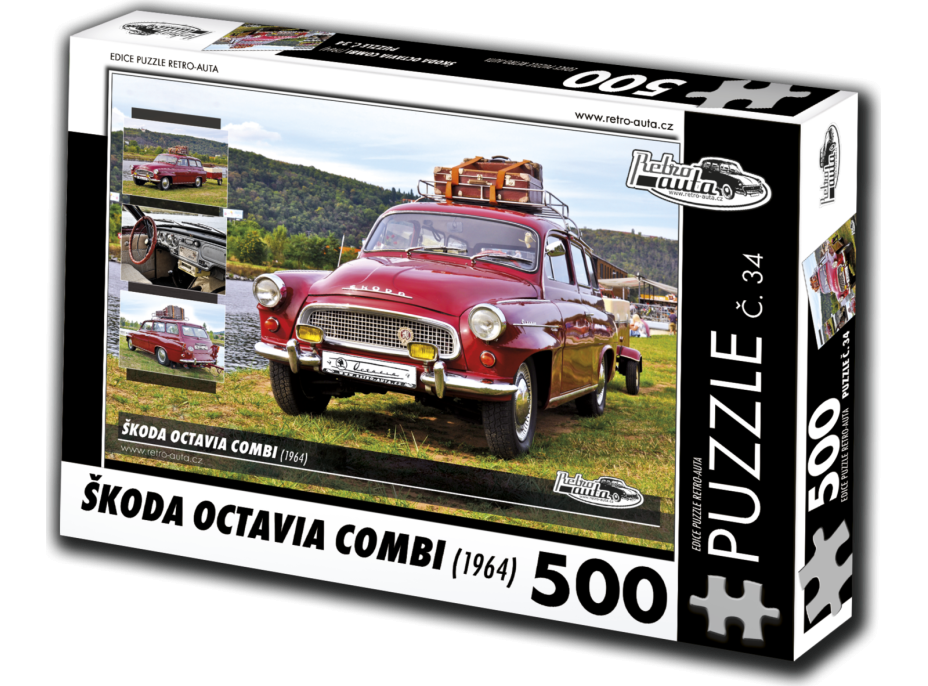 RETRO-AUTA Puzzle č. 34 Škoda Octavia Combi (1964) 500 dielikov