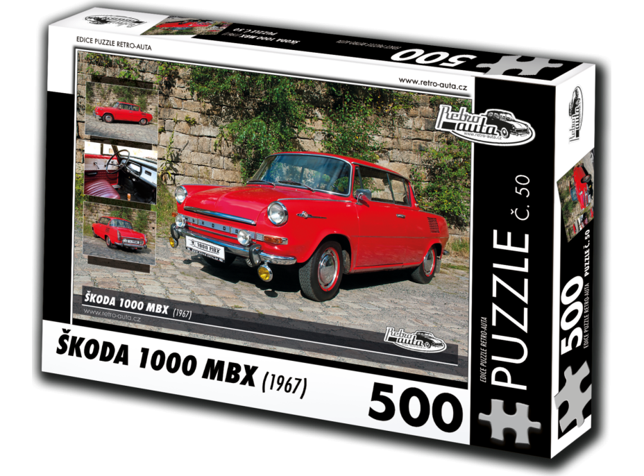 RETRO-AUTA Puzzle č. 50 Škoda 1000 MBX (1967) 500 dielikov