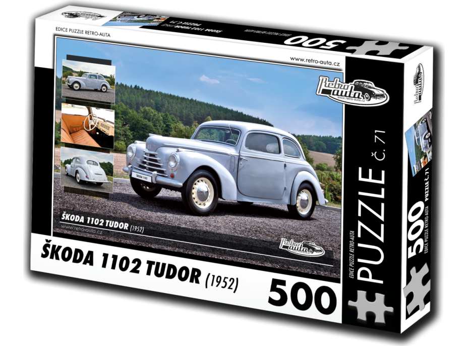 RETRO-AUTA Puzzle č. 71 Škoda 1102 TUDOR (1952) 500 dielikov