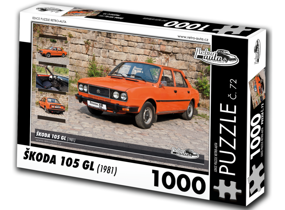 RETRO-AUTA Puzzle č. 72 Škoda 105 GL (1981) 1000 dielikov