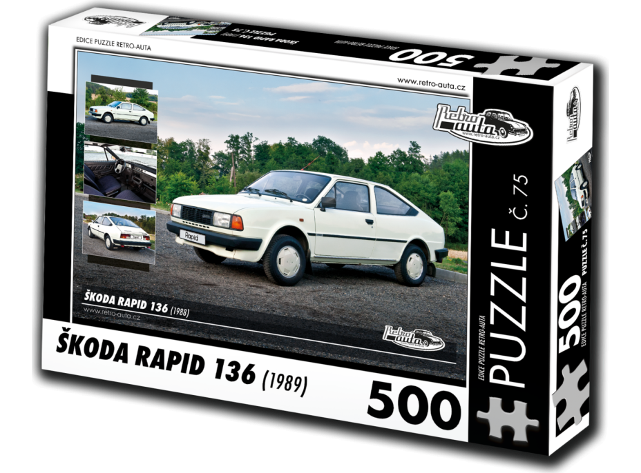 RETRO-AUTA Puzzle č. 75 Škoda RAPID 136 (1988) 500 dielikov