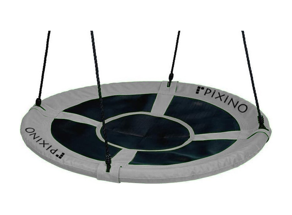 PIXINO Hojdací kruh Čapí hniezdo (priemer 100cm) sivý