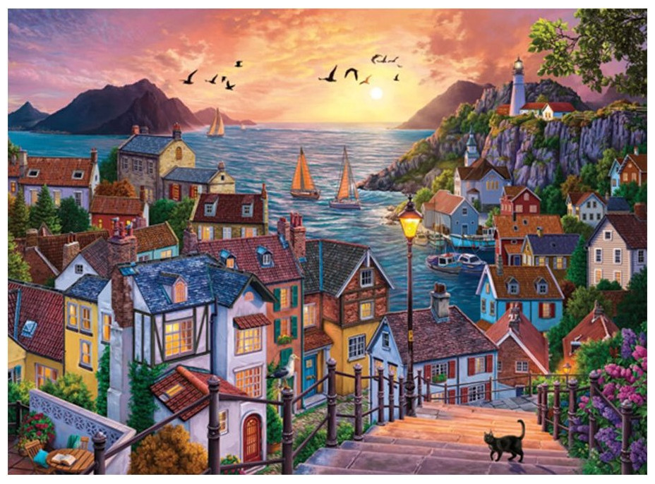 ANATOLIAN Puzzle Pobrežné mesto pri západe slnka 1000 dielikov