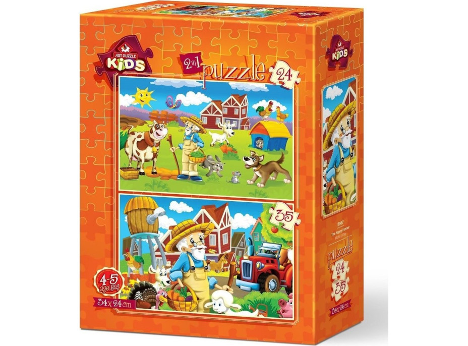 ART PUZZLE Puzzle Šťastný farmár 24+35 dielikov