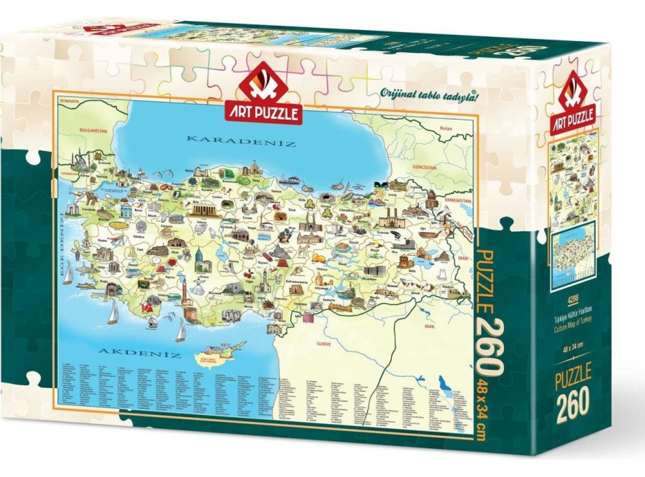 ART PUZZLE Puzzle Turecko: Kultúrna mapa 260 dielikov