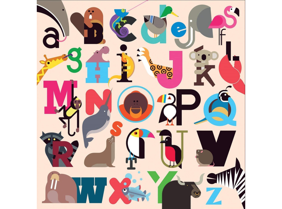 MUDPUPPY Štvorcové puzzle Zvieratá od A do Z 500 dielikov