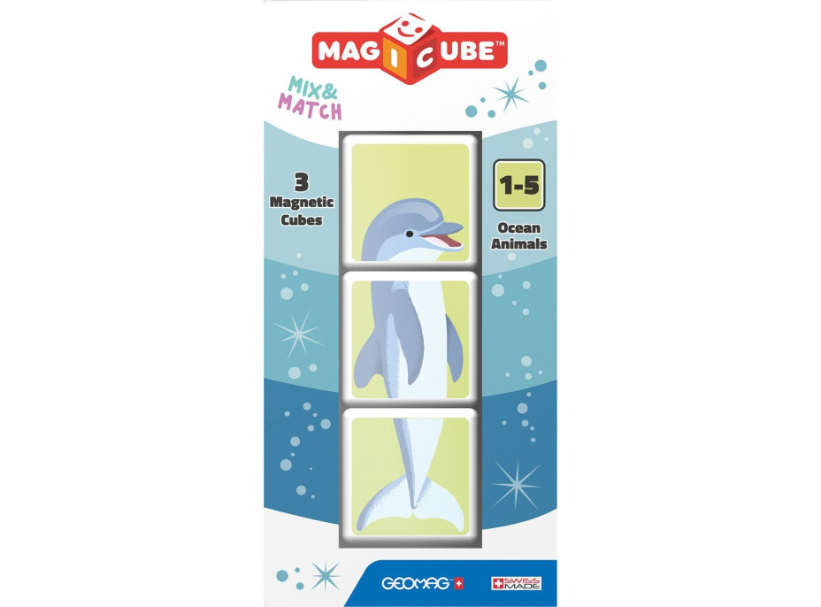 GEOMAG Magnetické kocky Magicube Mix&Match Morské živočíchy, 3 kocky