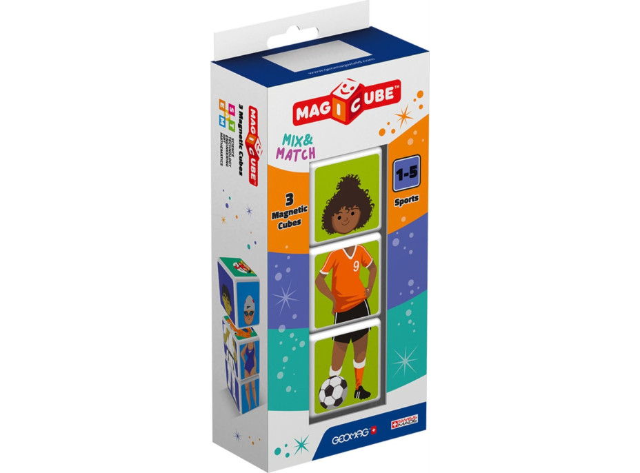 GEOMAG Magnetické kocky Magicube Mix&Match Sport, 3 kocky