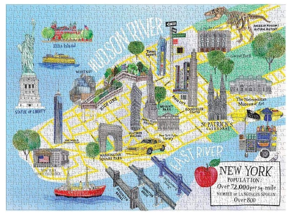 GALISON Puzzle Mapa mesta New York 1000 dielikov