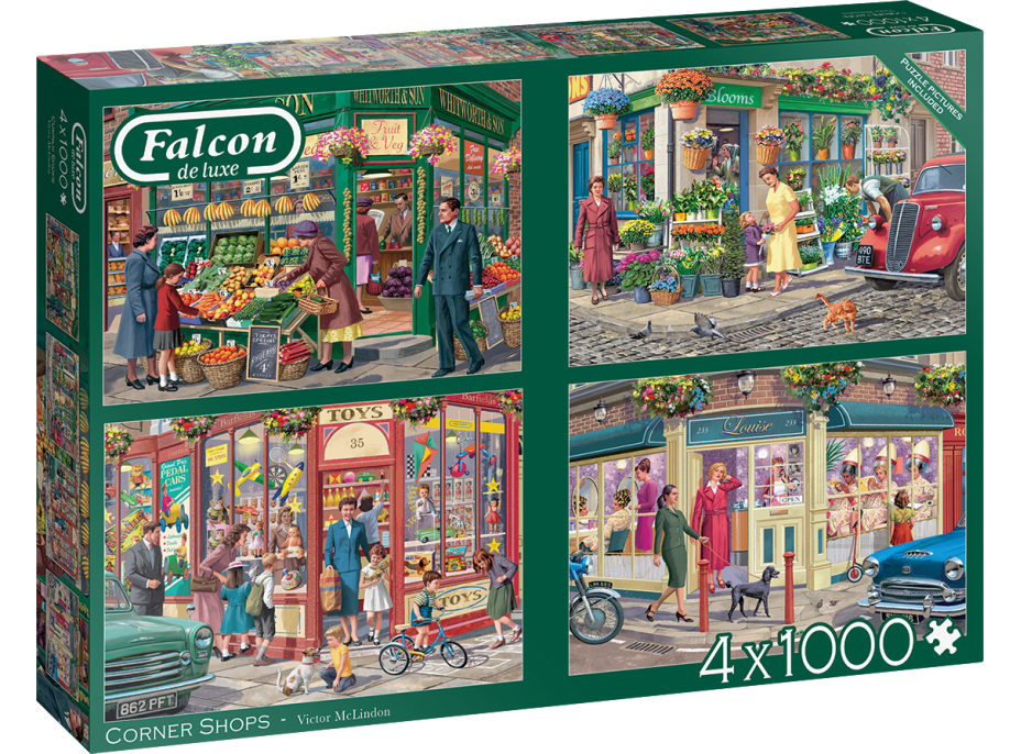 FALCON Puzzle Obchody na nárožiach 4x1000 dielikov