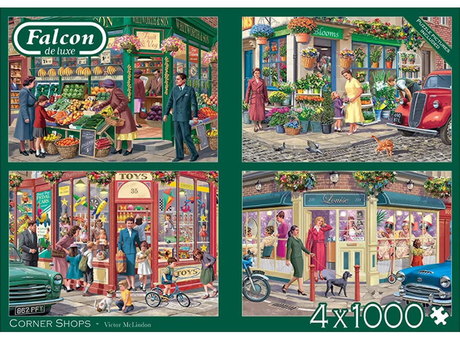 FALCON Puzzle Obchody na nárožiach 4x1000 dielikov