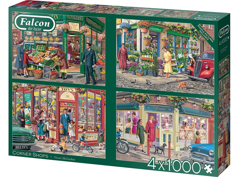 FALCON Puzzle Obchody na nárožiach 4x1000 dielikov