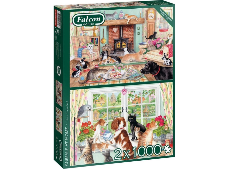 FALCON Puzzle Zvieratá v dome 2x1000 dielikov
