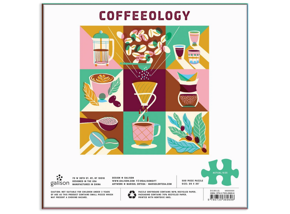 GALISON Štvorcové puzzle Coffeeology 500 dielikov