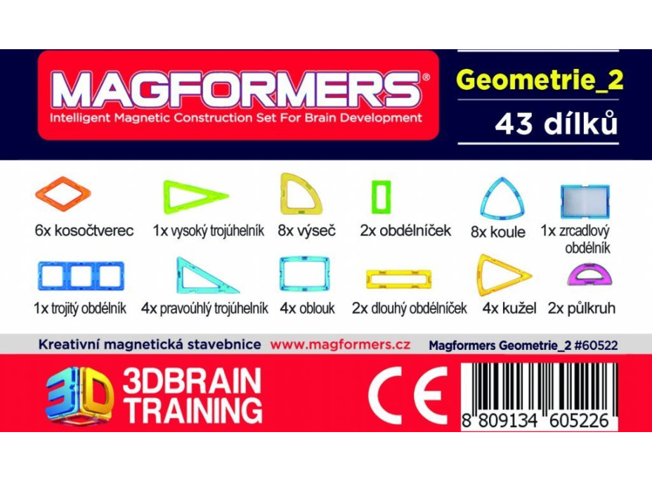 MAGFORMERS Geometria 2: Rovina a priestor - box 43 dielikov