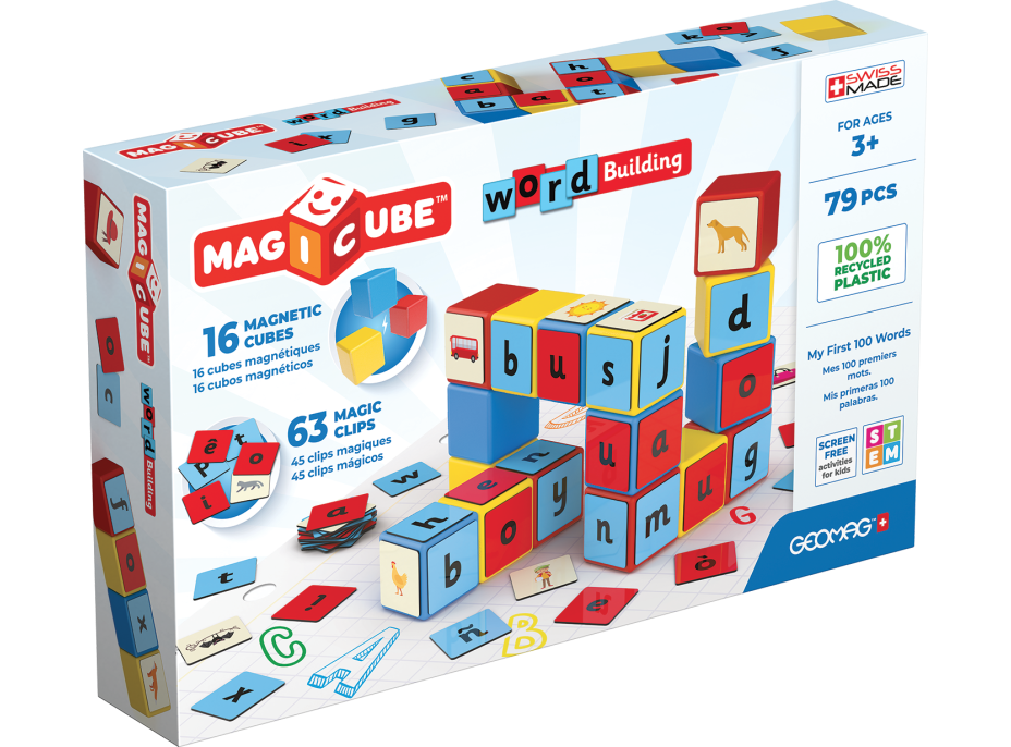 GEOMAG Magnetické kocky Magicube Word 79 kociek