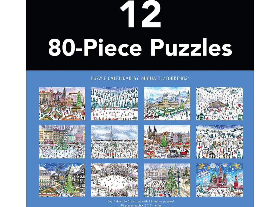 GALISON Puzzle Adventný kalendár: 12 vianočných dní 12x80 dielikov