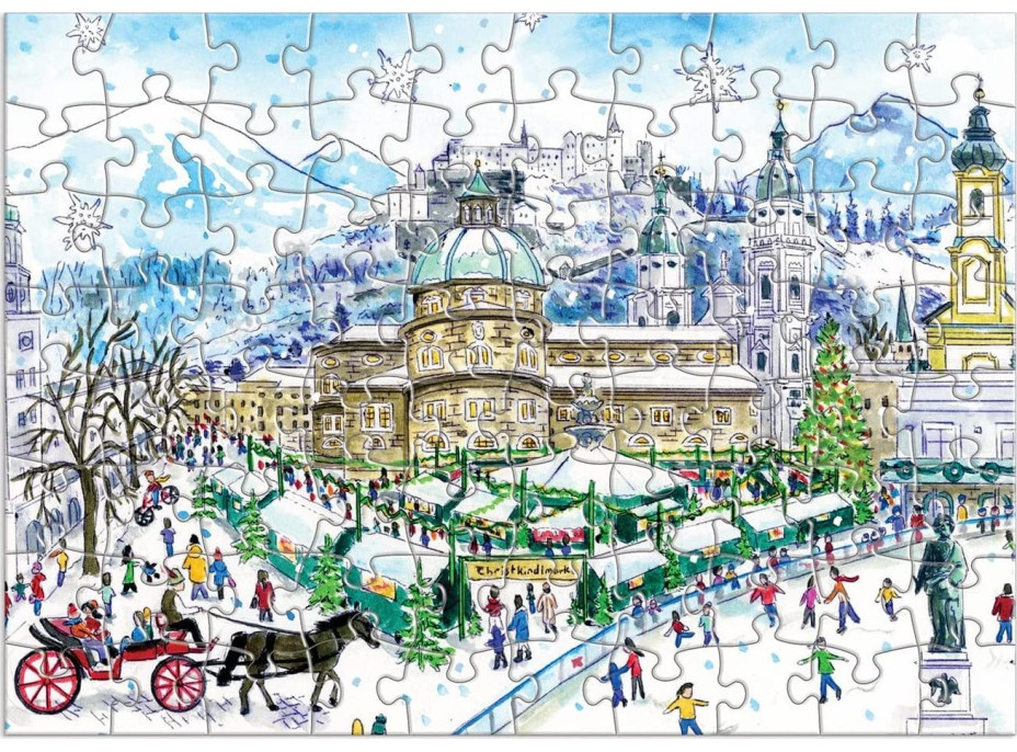 GALISON Puzzle Adventný kalendár: 12 vianočných dní 12x80 dielikov