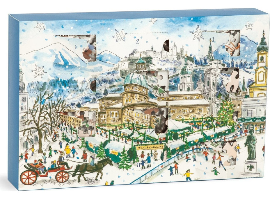 GALISON Puzzle Adventný kalendár: 12 vianočných dní 12x80 dielikov