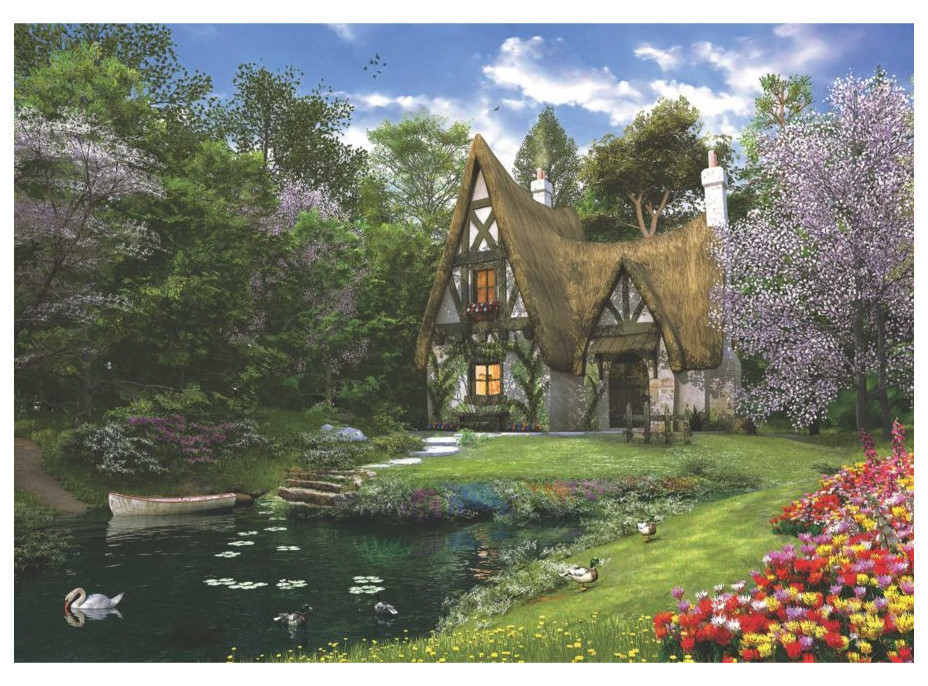 ANATOLIAN Puzzle Jarná chalúpka pri jazere 3000 dielikov